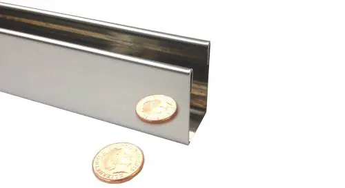 1,240mm Polished Stainless Steel Shuffle Glazing Channels