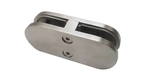 Brushed D Shaped Glass to Glass Clamp